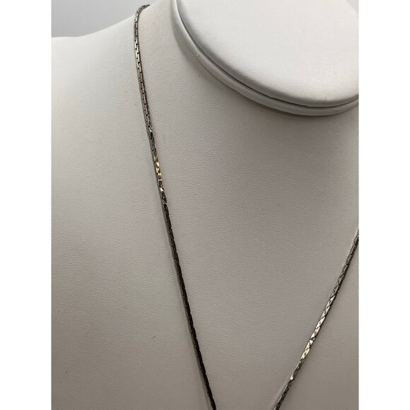 Vintage Sterling Silver Turquoise Heart Pendant Necklace 925 Italy 18" Chain - Picture 3 of 8